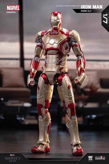 26CM Fondjoy Original Iron Man 1/7 MK42 MK43 1/12 MK1 MK2 MK3 MK4 MK5 MK6 Assembled Tony Stark Action Figure Collect Toy Gift