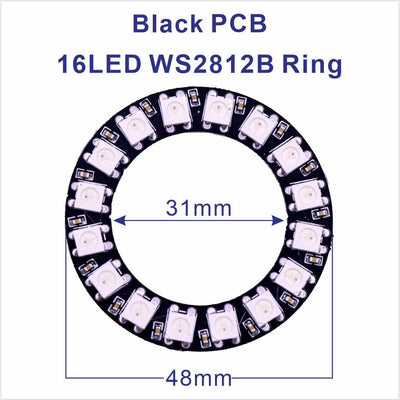 DC5V WS2812B Pixel Ring LED Panel Light Individual 8/16/24/35/45/128 LED Addressable WS2812 IC 5050 RGB LED Ring Module