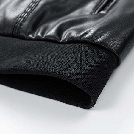 Leather Jacket Men Coats Windproof Oversized 6XL 7XL 8XL Plus Size Autumn Motorcycle Travel Fleece Black Zipper Winter Overcoat