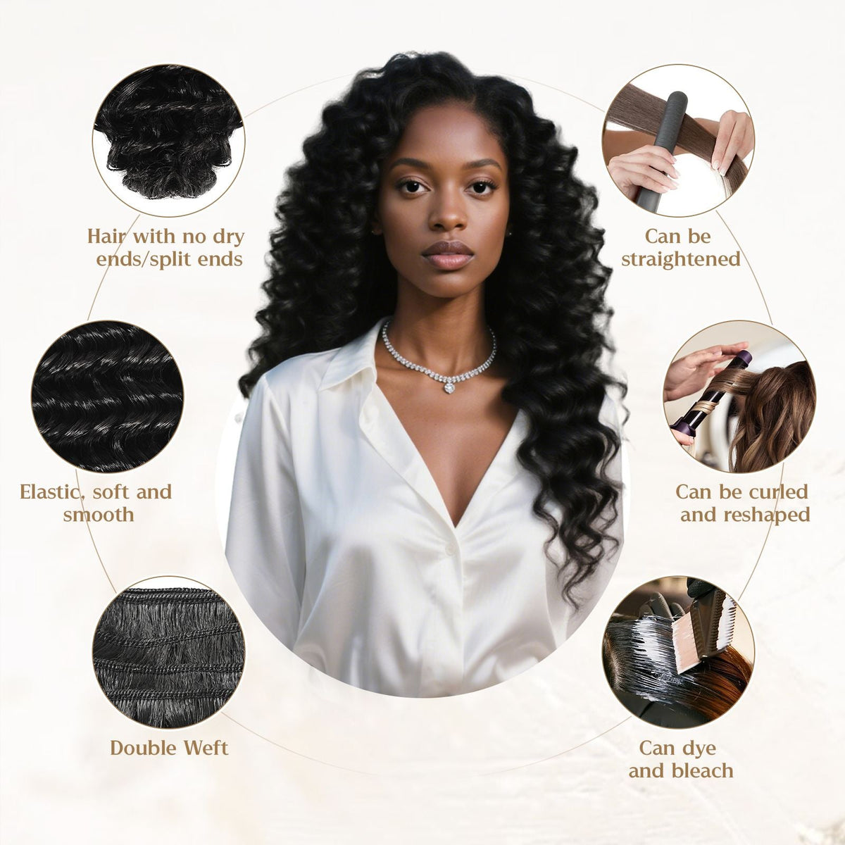 Wacur 12A Deep Wave Bundle real Human Hair Braided Extension 12-30Inches Natural Black 100% Virgin Remy Hair Extension for woman