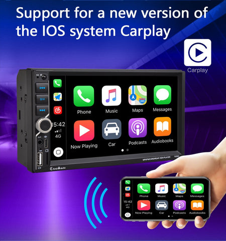 ESSGOO 7" For Carplay 2 Din Car Mp5 Radio Touch Screen Stereo FM Audio Stereo Player SD USB support BT Camera HD Mp5 Autoradio