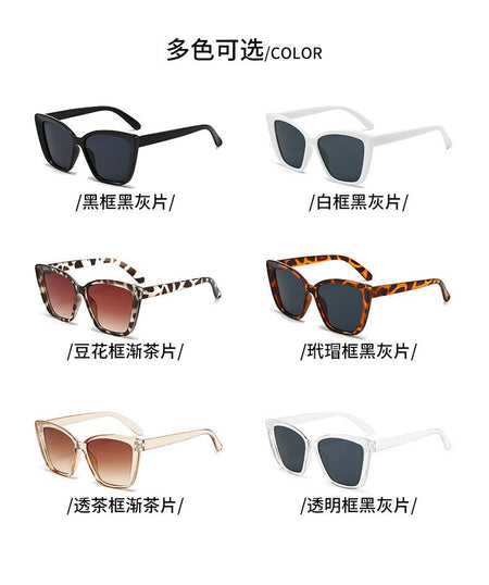 Fashion Street Trend Cat Eye Sunglasses Women Leopard Square Frame Sun Glasses UV400 Lady Brand Designer Eyewear ????? ??? ?????