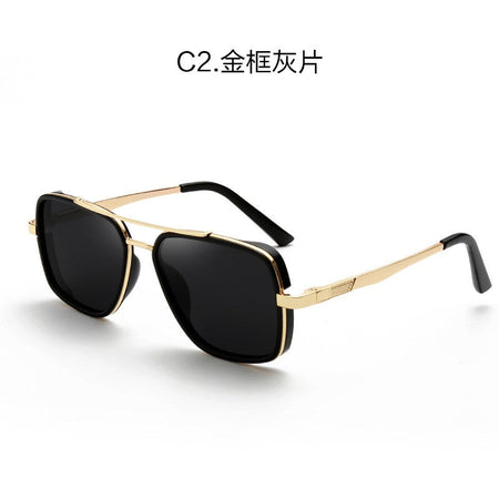 MIZHO Brand Tony Stark Iron Man Sunglasses For Men Driving Fashion COOL High Quality Driving Polarized Sun Glasses UV Protection