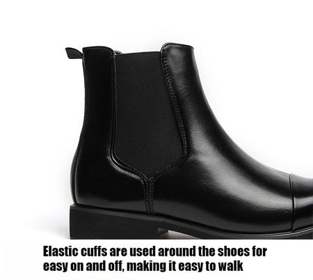 Chelsea Men's Boots with Red Sole, Ankle, Business Round Toe Slip on Sleeve Aura, Men's Boots Size 38-46 Men's Shoes Men's Boots