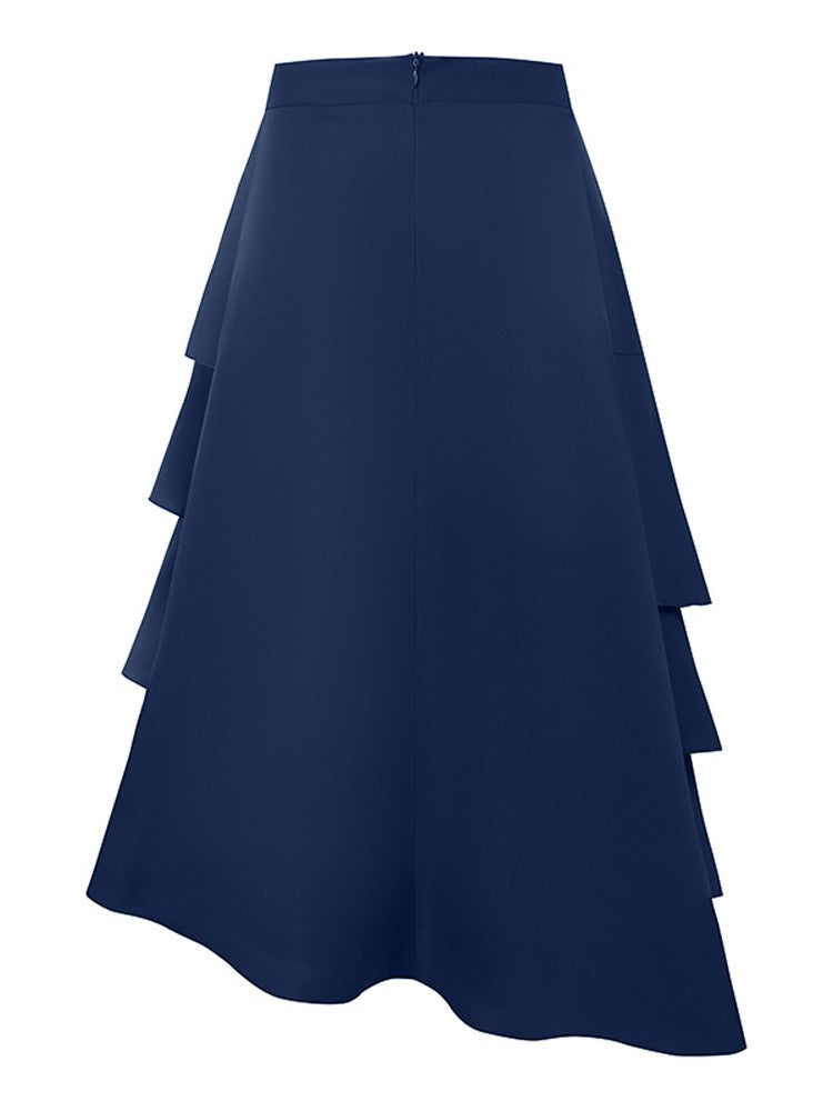 VONDA Plus Size Women Party Skirt 2024 Street High Waist Fashion Multi Layered Ruffled Hem Long Maxi Skirts Elegant Swing Bottom