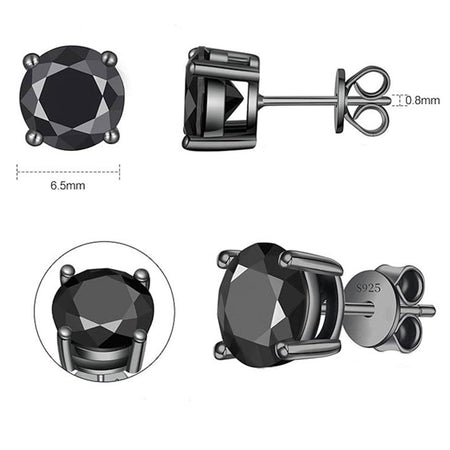 S925 Sterling Silver Four/Six Jaw Moissanite Earrings VVS1 White&Black Moissanite GRA Certified Male And Female Earrings Gift