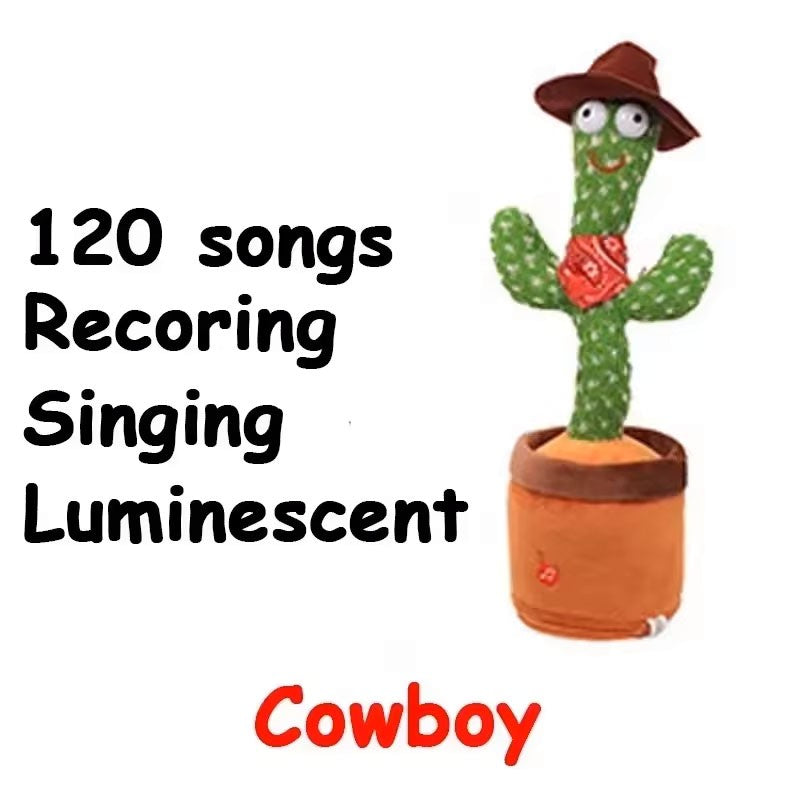 Talking, Recording ,Dancing Cactus Toys, Children's Electronic Plush Cactus Toys, 120 Songs, Children's Birthday Gifts