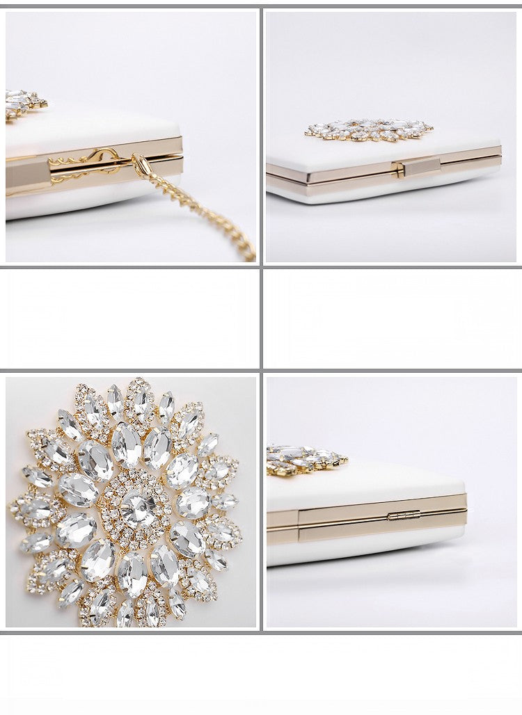 White Women Clutch Bag Wedding Clutch Purse Bridal Evening Crystal Summer Bags for Women 2021 Luxury Small Crossbody Bags