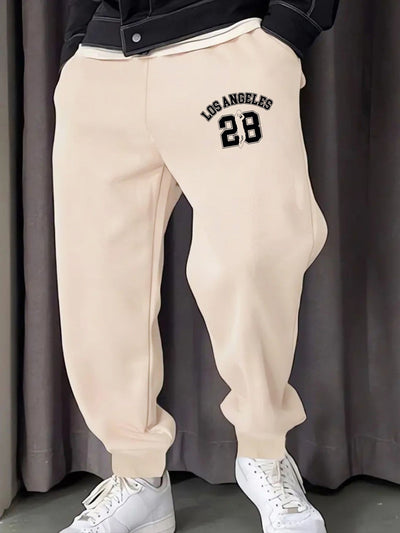 Los Angeges Number 28 Printing Male Sweatpants Fashion Long Pants Trendy Basic Trousers Casual Elastic Waist All-Match Pant