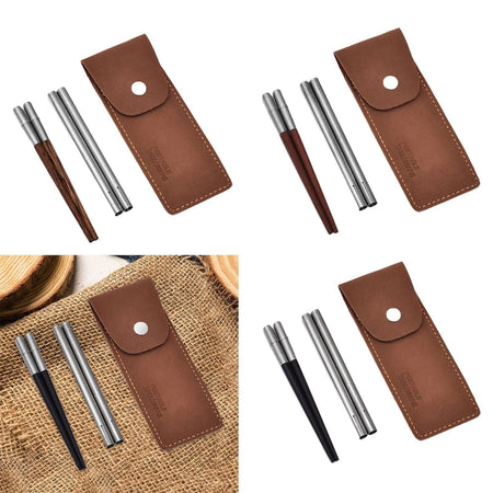 Portable Lightweight Versatile Wooden Chopsticks with Storage Pouch for Outdoor