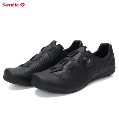 Santic Carbon Fiber Cycling Shoes Outdoor Wear Resistant Road Riding Sneakers Unisex Men Women Adjustable Pro Racing Bicyle Shoe