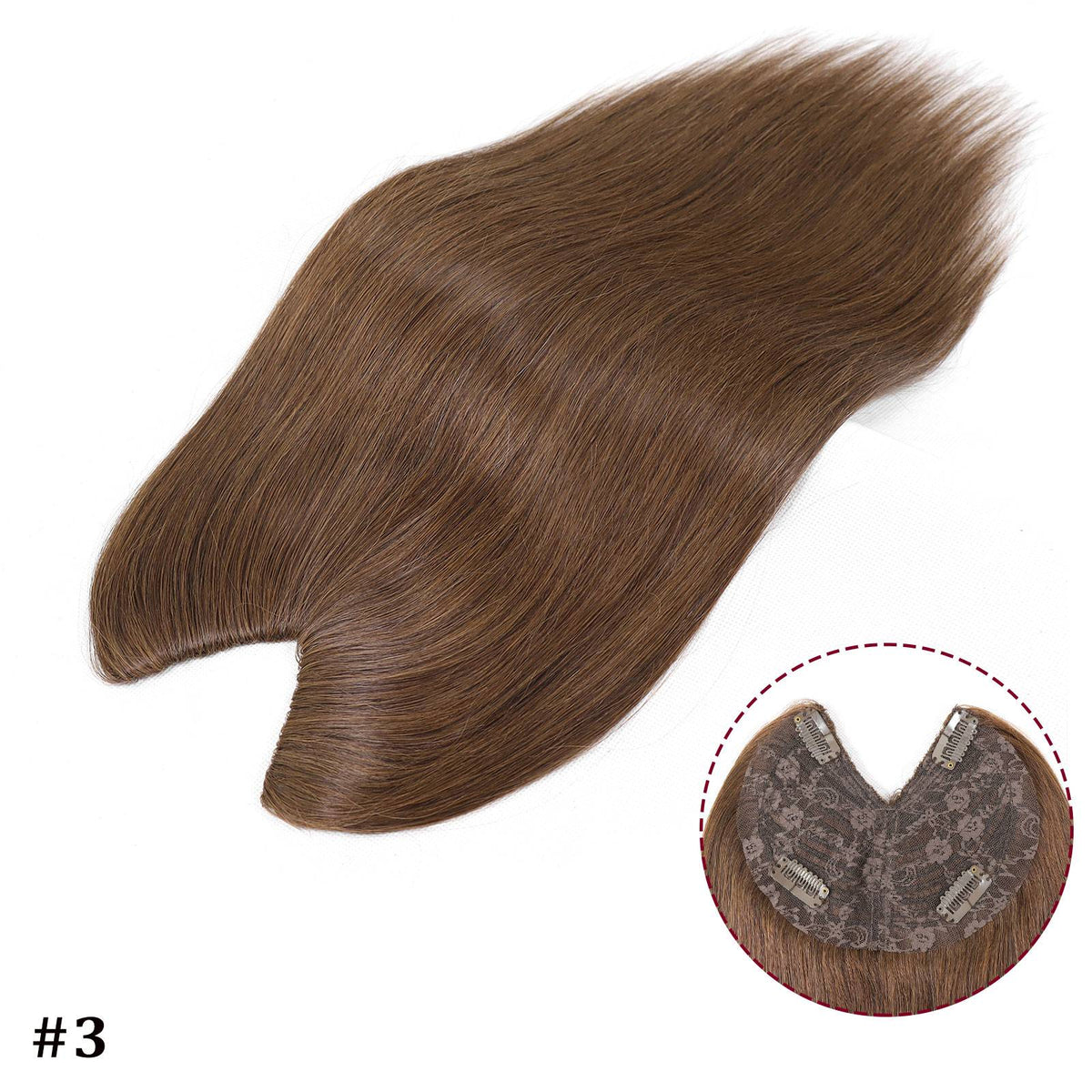 V Shape Clip In Human Hair Extensions  Invisible Brown Blonde Highlight Toppers For Women Straight Brazilian Remy Hair 16Inch