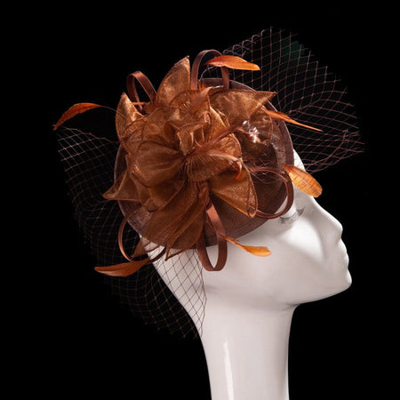 Double hemp yarn pattern design feather accessories big brim sun hat elegant banquet hat wedding beach vacation equestrian hat