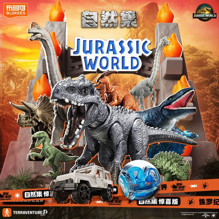 BLOKEES Jurassic World Natural Collection2 Jurassic Park Dinosaurs TERRAVENTURE Assembled Doll Action Figure Toys Doll Gifts