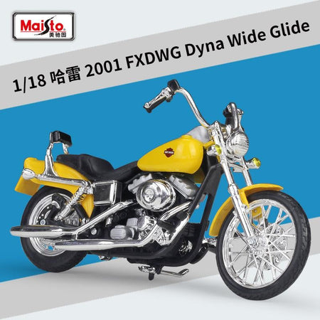 Maisto 1:18 Harley 2001 FXDWG Dyna Wide Glide Metal Motorcycle Diecast Bike Car Model Toy Collection Mini Moto Gift