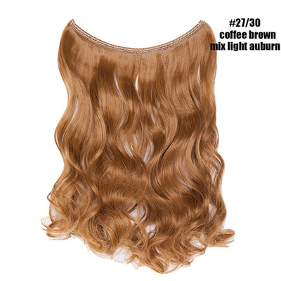 BENEHAIR Synthetic Invisible Wire No Clips In Hair Extensions Secret Fish Line Hairpieces Hair Extensions Fake Hair For Women