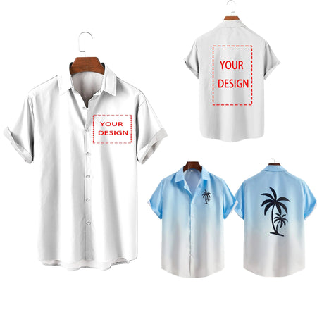 Unisex Hawaiian Shirts Custom 3d Diy Print Button Shirts Short Sleeves/long Sleeves Hawaii Custom Shirt Tops European Size 5xl