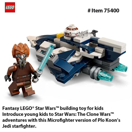 LEGO 75400 Star Wars Plo Koon’s Jedi Starfighter Microfighter Kids Toy Clone Wars Playset and Room Decor for BoysandGirls 89 PCS