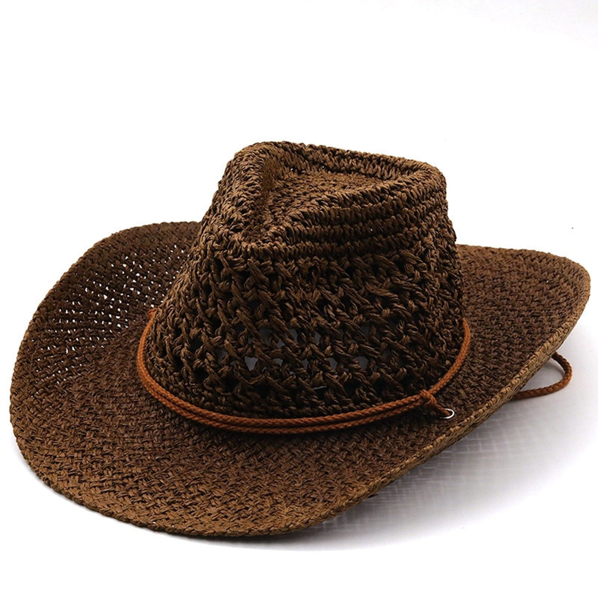 Women's Ethnic Style Cowboy Hat Hollow Out Breathable Summer Outdoor Casual Vacation Fashion Weave Wide Shapeable Brim Hats