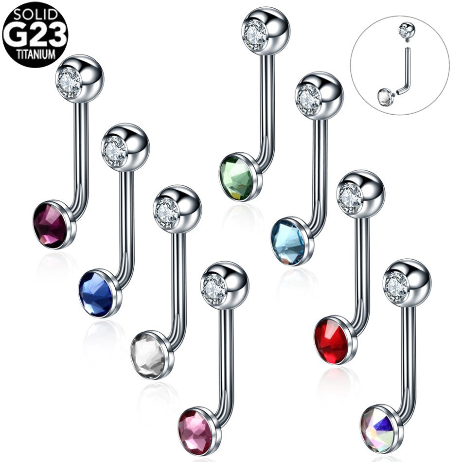 1PC Titanium Christina Vertical Hood Piercings Flower Lip Rings Opal Sexy Lip Piercings VCH Eyebrow Piercings Jewelry