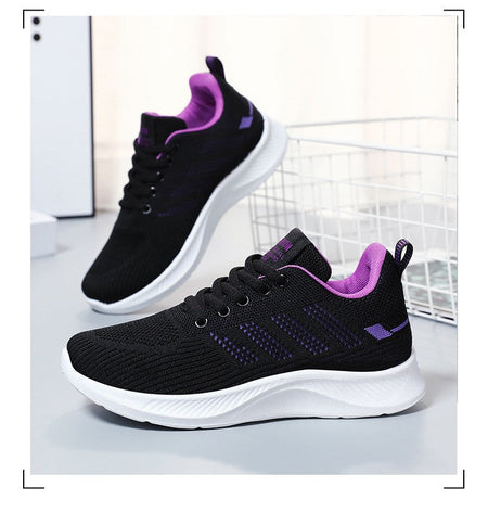 Litfun Women's Casual Sports Shoes Fashion Female Soft Bottom Sneakers Breathable Mesh Running Shoes Leisure Light Flats Shoes