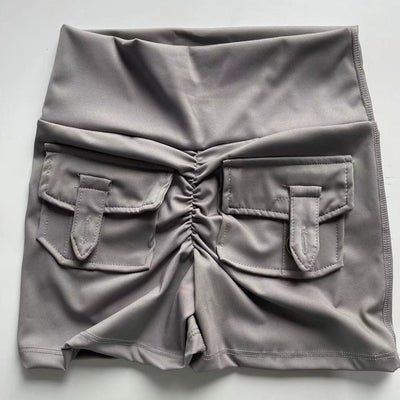 New Workout Fitness Training High Waist Scrunch Butt Seamless Sports Yoga Biker Shorts With Pocket For Women