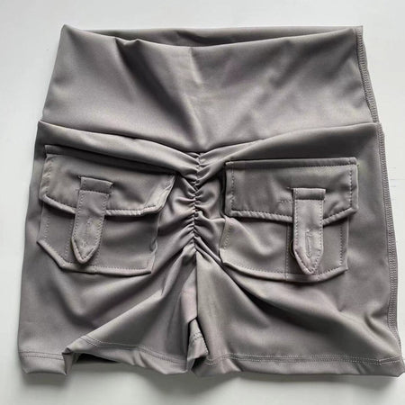 New Workout Fitness Training High Waist Scrunch Butt Seamless Sports Yoga Biker Shorts With Pocket For Women