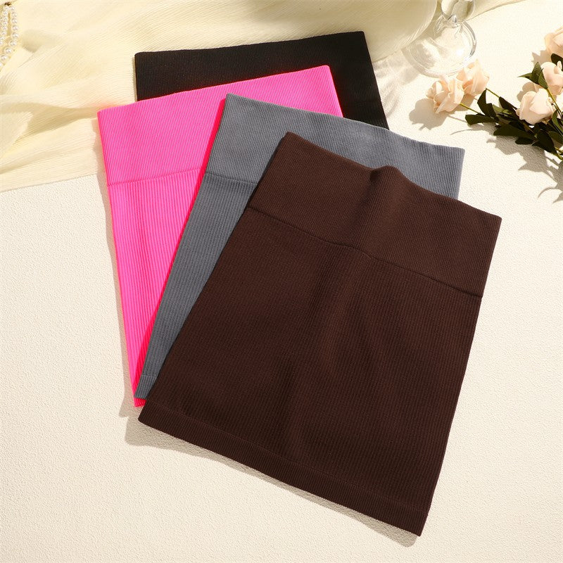 Women's High Waist Ribbed Striped Mini Skirt Tight Night Club Party Pencil Skirt Casual Short Skirt Sexy Solid Color Bodycon New
