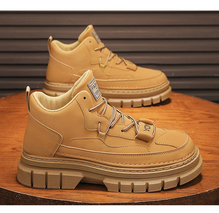Men's boots four season high-top Joker thick-sole casual boots soft-sole non-slip comfort outdoor boots fashion youth work boots