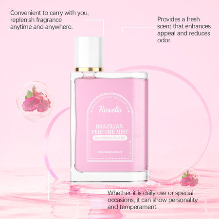 Roxelis 100ml Brazilian Style Perfume Light Fragrance Red Pitaya Jasmine Scent Fresh Long Lasting Aroma Dating Flirting Perfume