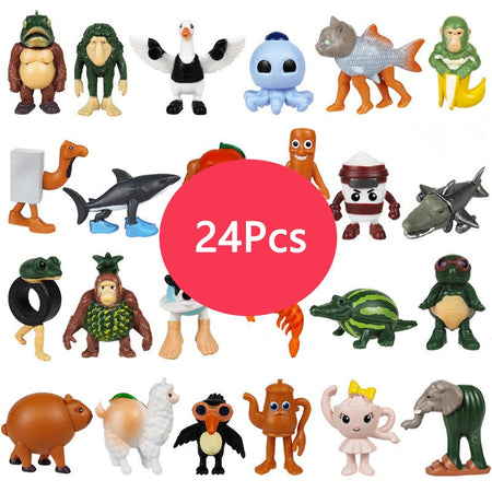 8/24Pcs Fun Italian Brainrot Action Figure Set Tung Tung Sahur Tralalero Tralala Bombardino Crocodilo Figures Model Toy Gifts