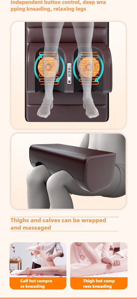 Electric Full Body Massage Mattress With Heating Hand Control Shoulder Neck Waist Airbag Back Kneading vibration Massage Cushion