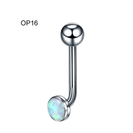 1PC Titanium Christina Vertical Hood Piercings Flower Lip Rings Opal Sexy Lip Piercings VCH Eyebrow Piercings Jewelry