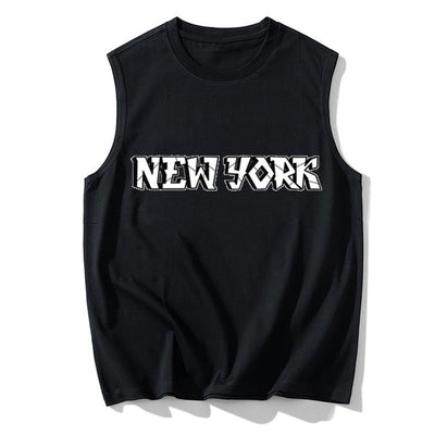Men's Plus Size Vest Shirt 110-200KG Gym Workout Tummy Control Compression Tank Top Black Print Sleeveless Tee Fat Male Clothing