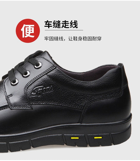 Hot Sale Men Genuine Leather Casual Shoes Soft Sole Lace-up Luxury Brand Middle-aged Old Man Dad Lightweight Loafers Shoes