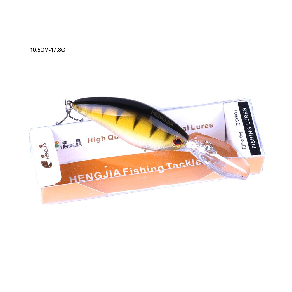 HENGJIA 13G 9CM Fishing Lures Rock Crank Bait Crankbait Minnow  Bass Treble Hooks Swim Hard Lure Baits Wobbler Long Big Tongue