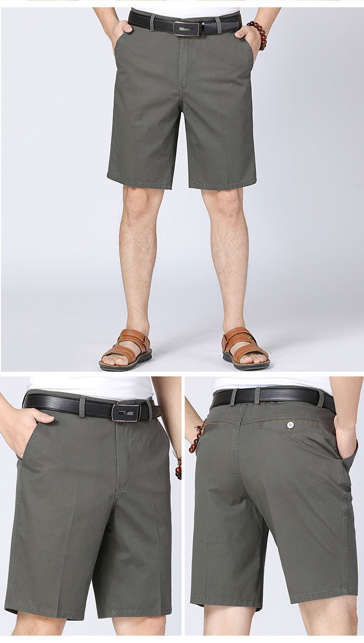 100% Cotton Shorts Men Knee Length Boardshorts Classic Brand Comfortable Clothing Beach Shorts Male Short Trousers