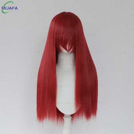 Very High Quality 400g 48 Colors 24Inch 60cm Long Straight Cosplay Wig With Bangs Heat Resistant Hair Anime Wigs + Wig Cap