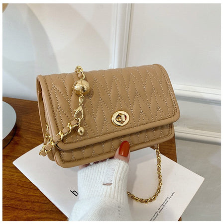 New Fashion Women's Shoulder Bag Simple Chain Texture Small Square Bag Light Luxury Party Crossbody Bag Purses and Handbags