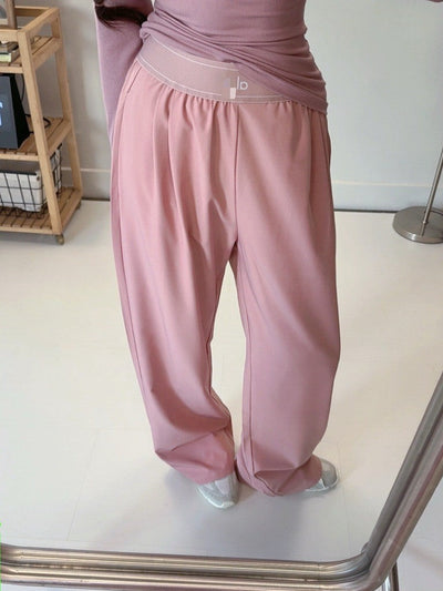 for aIo New Women's Sports Yoga Pants Wide Leg Quick Dry Elastic Waist Straight Trousers Fitness Casual Solid Black Summer Wear