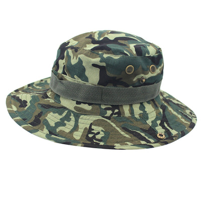 Fashion Men And Women Outdoor Camping Sport Travel Camouflage Fisherman Sunscreen Hat Foldable Wide Brim Soft Hat
