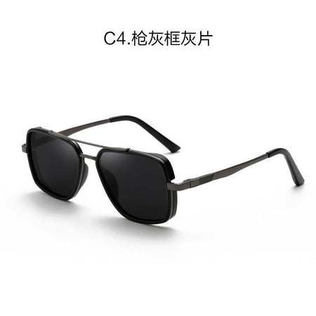MIZHO Brand Tony Stark Iron Man Sunglasses For Men Driving Fashion COOL High Quality Driving Polarized Sun Glasses UV Protection