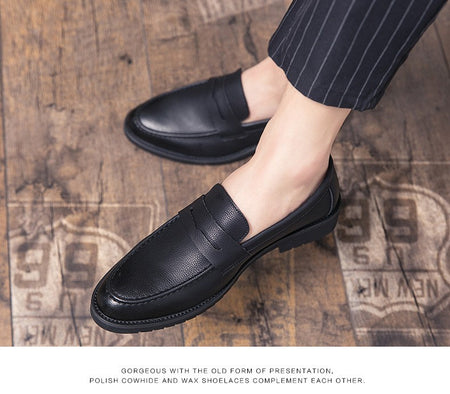 High Quality Casual Business Shoes Men Leather Loafers Classic Men's Dress Shoes Formal Office Leather Brogues Shoes Male