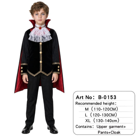 Adult Gothic Vampire Costume Set, Vampire Witch Role-Playing Outfit with Cape for Halloween Family Parties and Costumes