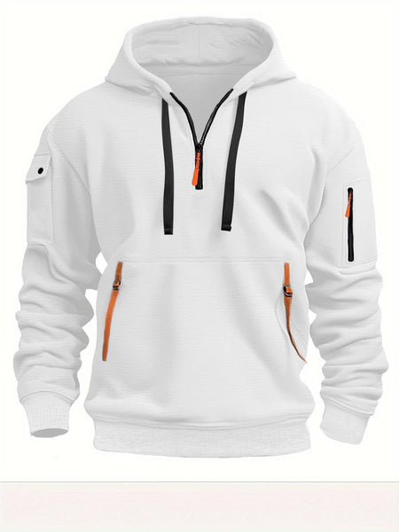 2025 New Multi Pocket Zipper Fleece Hooded Casual Shirt for Men and Women Plus Size Loose Pullover Fashion Sweatshirt top
