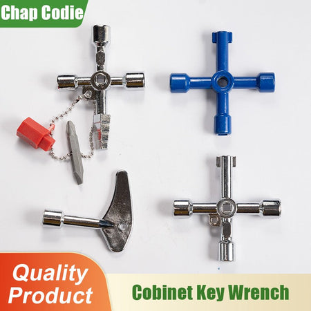 4in1 Electric Cabinet Elevator Hex Key Wrench Watermeter Valve Inner Triangle Wrench Multi-purpose Screwdriver Tool Set Portable