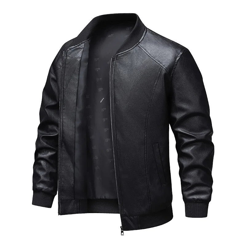 Men's Slim Fit Leather Jacket 2025 New Style Versatile Cool Fashionable PU Leather Coat Casual Streetwear
