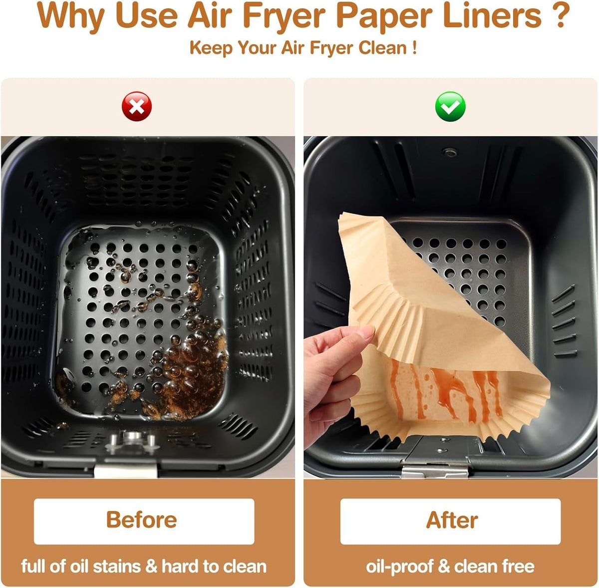Air Fryer Paper for Dual Zone,100pz 22x14 cm,Disposable Non-stick Paper Air Fryer for Cecotec/Masterpro/Ninja AF300EU/AF400EU