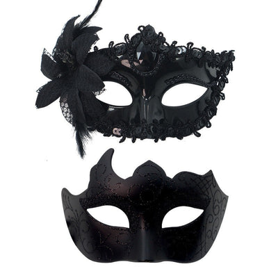 2PCS Couple Masks Sexy Painted Masquerade Mask Men Women Half Face Wedding Carnival Performance Costume Prom Parties Supplies