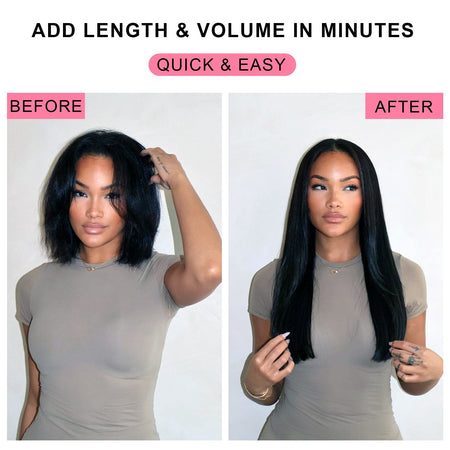 Bone Straight Clip In Human Hair 2/3/5 Pcs/Set 100% Nature Unprocessed Brazilian Virgin Clip on Weave Hair Extension for Women